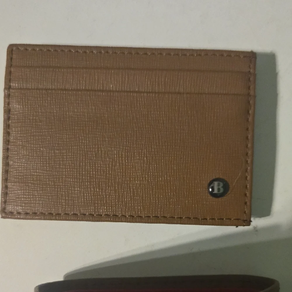 Brookstone Tan Leather Card Holder Set
